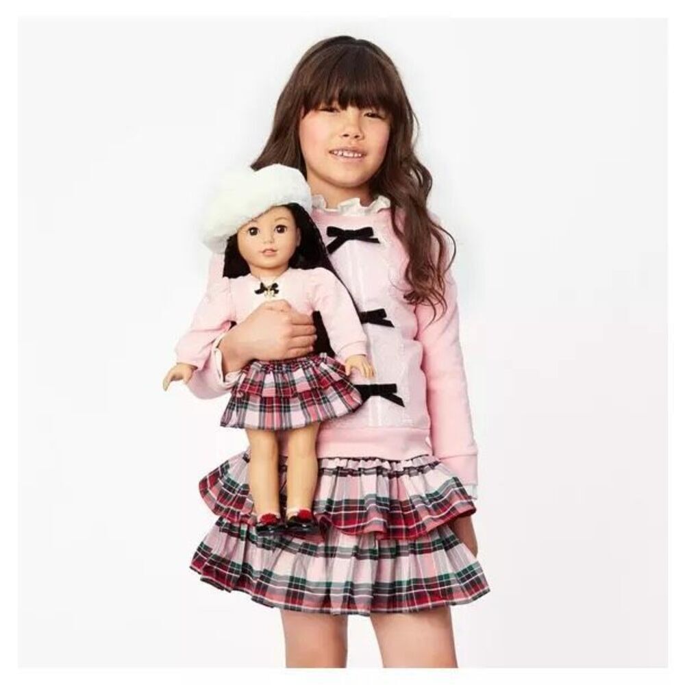 American Girl® X Janie And Jack Holiday Plaid Skirt Set Size 6